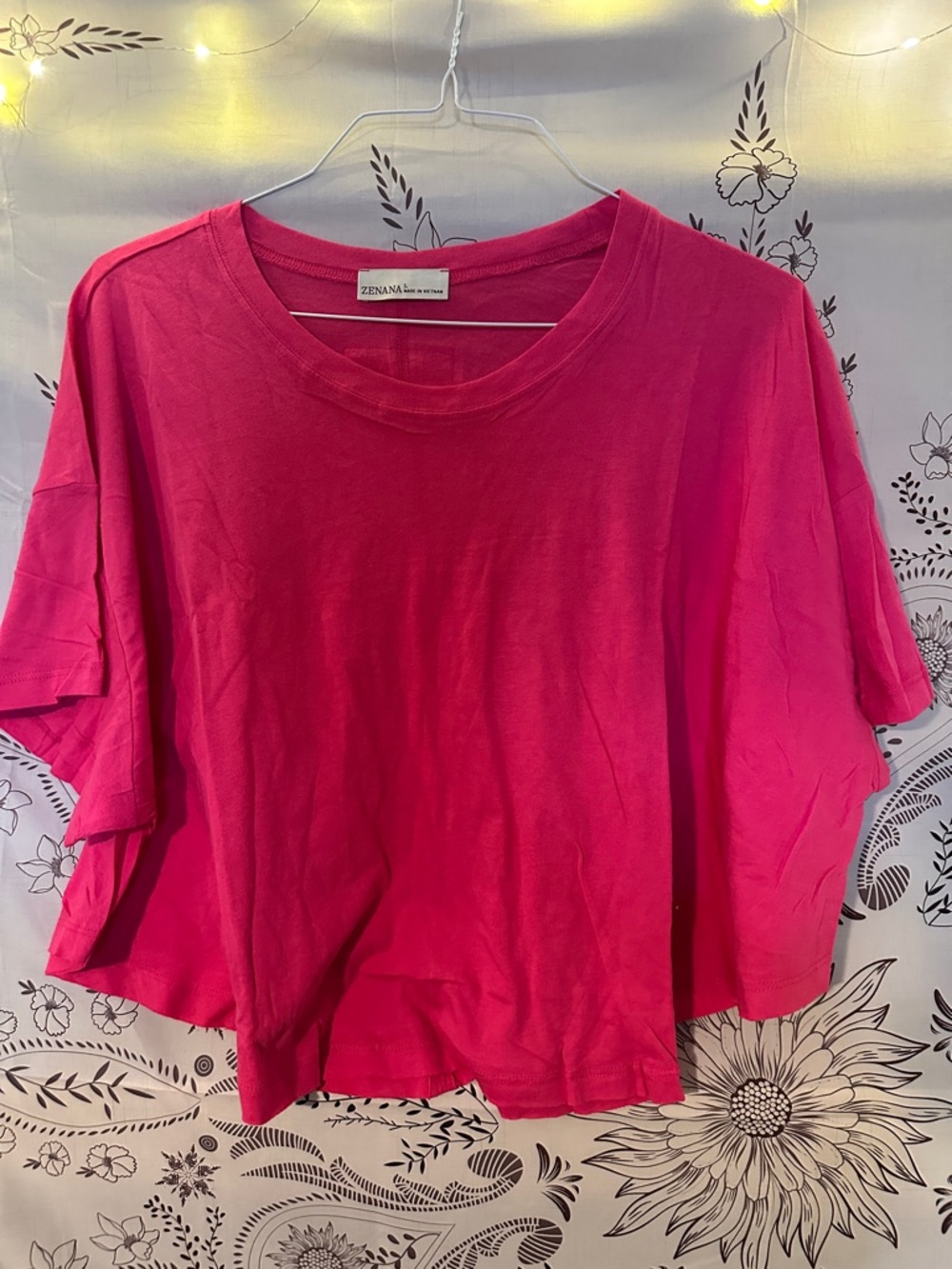 Zenana Outfitters Fuchsia Boxy Crop Tee